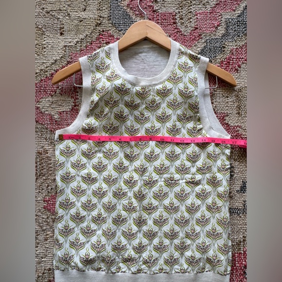 Tory Burch Silk Front Merino Wool Back Sleeveless Top, Fits like a small - Picture 9 of 13